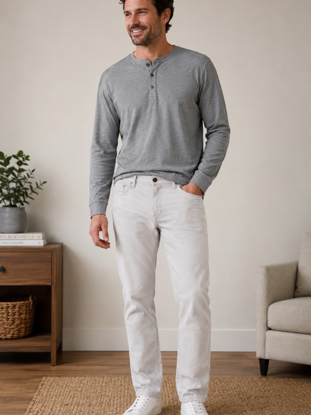 Mavi Zach Straight Leg Pants Men’s 42x32 White 5 Pocket Stretch Casual